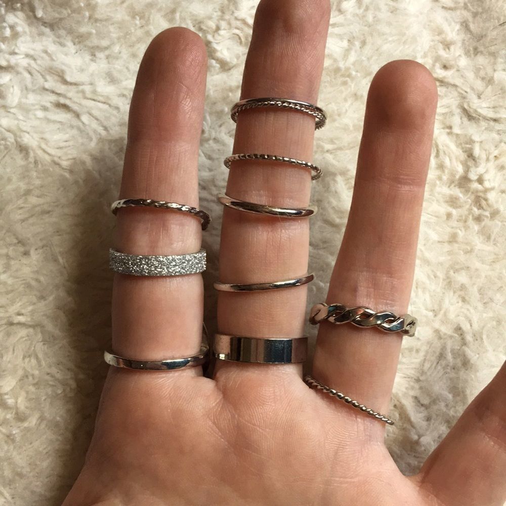 NEW Silvertone Midi Ring Set - Picture 5 of 6